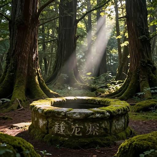 Enchanted Ancient Stone Wasserbecken