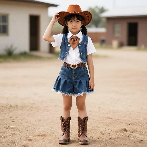 Young Girl in Cowgirl Costume