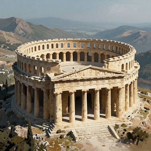 Hyper-Realistic Greek Cloisters Architecture