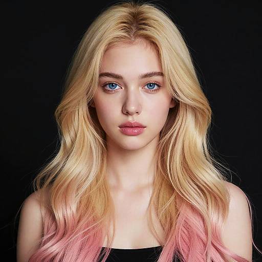 Young Woman with Blonde and Pink Ombre Hair
