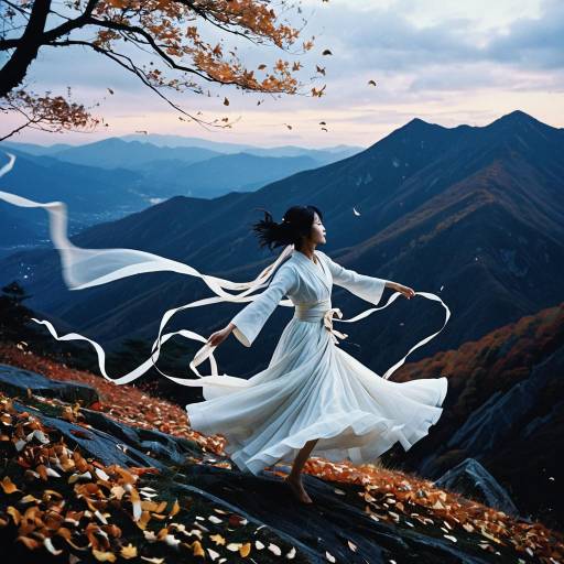 Ethereal Wind Dancer on Mountain Ridge
