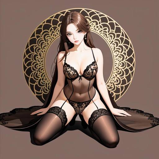 Elegant Woman in Sensual Lingerie Pose