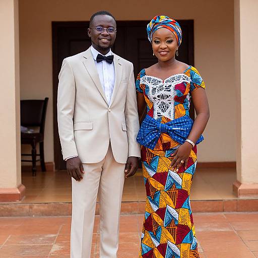 Elegantly Dressed Duo in Kampala