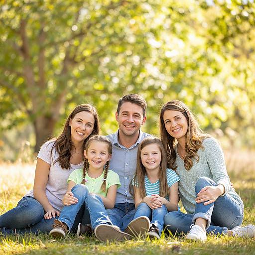 Joyful Outdoor Family Portrait in Nature