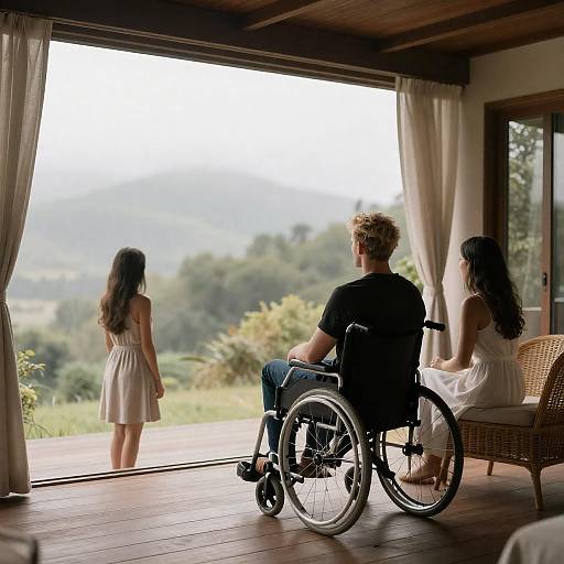 Panoramic Deck Conversation with Wheelchair