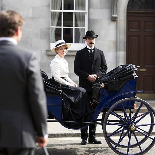 Victorian-Era Carriage Scene in Sunlight