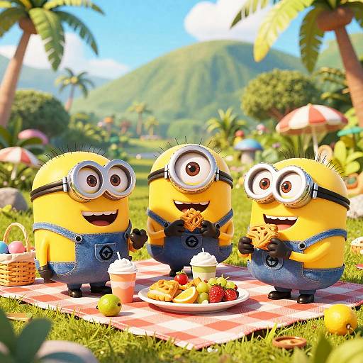 Minions Enjoying Tropical Picnic