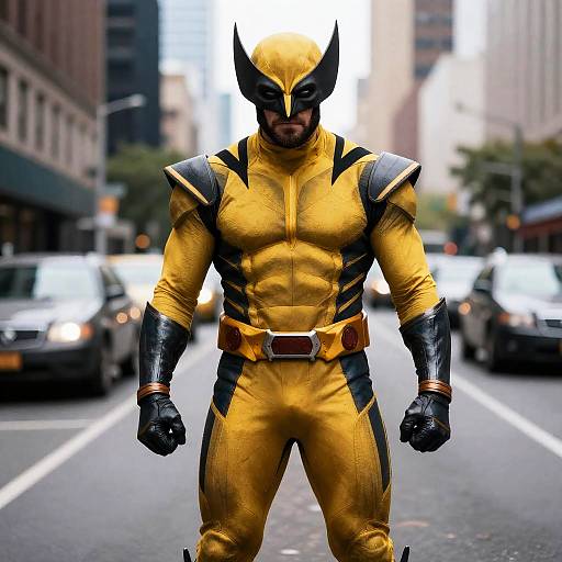 Wolverine in Urban Cityscape