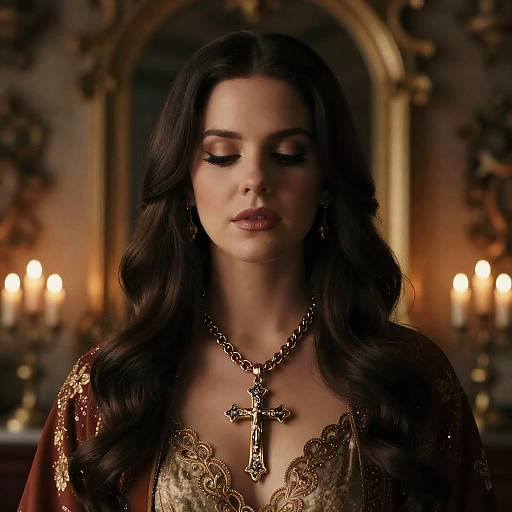 Lana Del Rey with Religious Symbolism