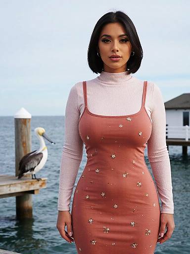 Pear-Shaped Woman at Fishing Pier
