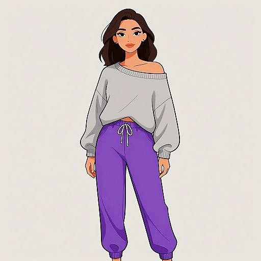 Casual Woman in Oversized Knitwear