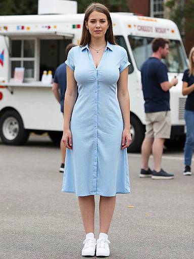 Athletic Woman at University Food Truck Rally