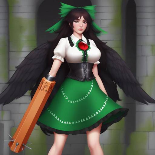 Utsuho Reiuji in Ancient Temple Ruins