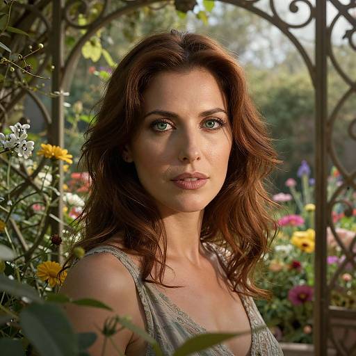 Ethereal Mediterranean Woman in Garden