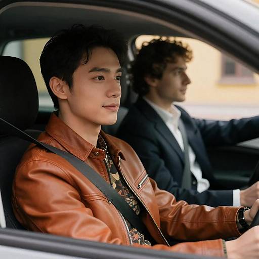 Candid Car Ride Between Two Friends