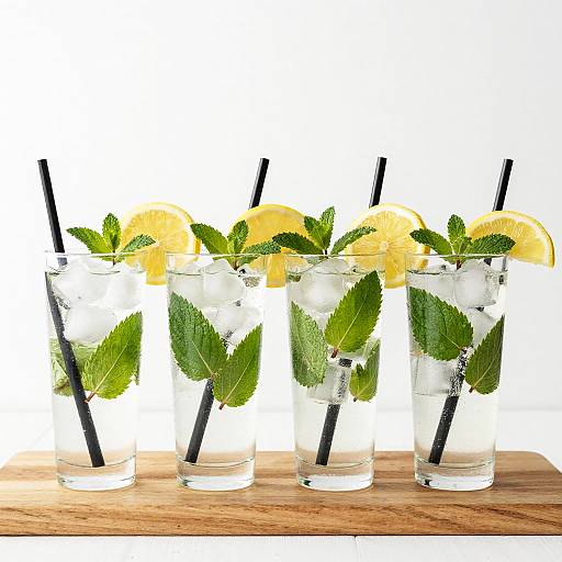 Refreshing Mint Lemon Ice Drink