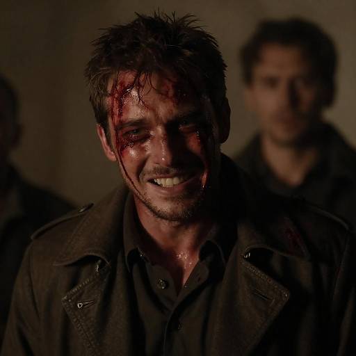 Dramatic Portrait of Distress and Shadows