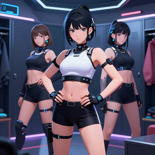Futuristic Anime Girl Athletes