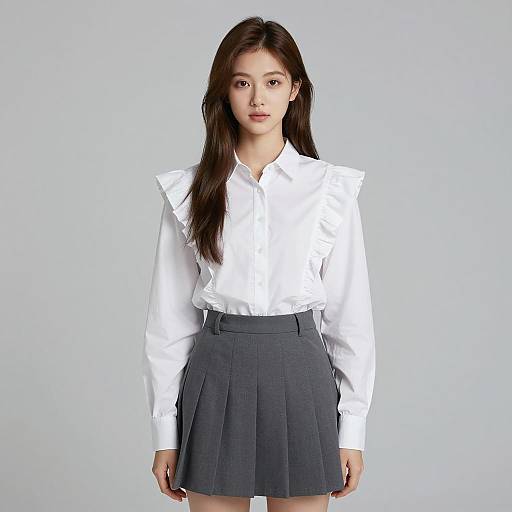 Young Woman in Elegant Attire Portrait