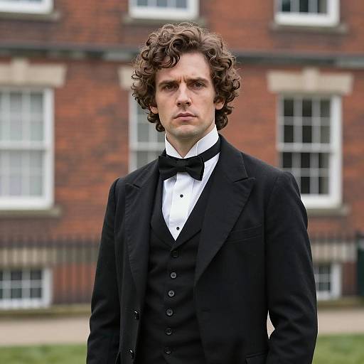 Man in Victorian Dickens Costume Outdoors