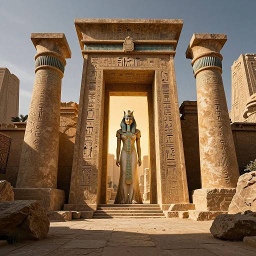 Ancient Portal with Majestic Giantess