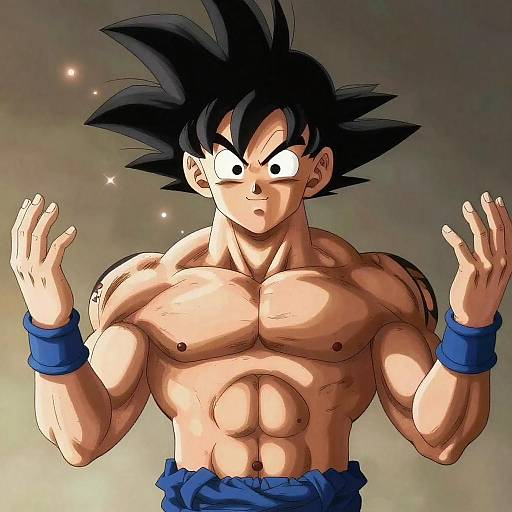 Muscular Son Goku Backlit Portrait
