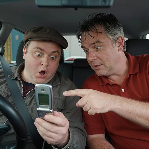 Surprised Reaction in a Car Interior