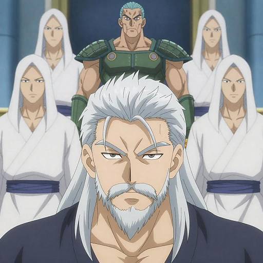 Epic Digital Anime Portrait with Warriors