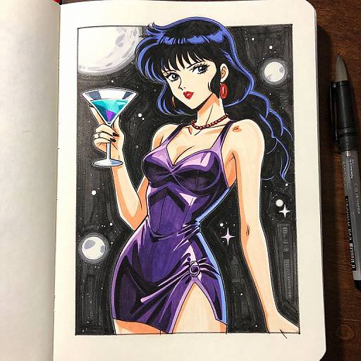 Cyberpunk Disco Girl in Space