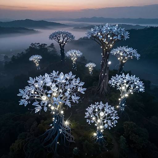 Surreal Twilight Aerial Landscape