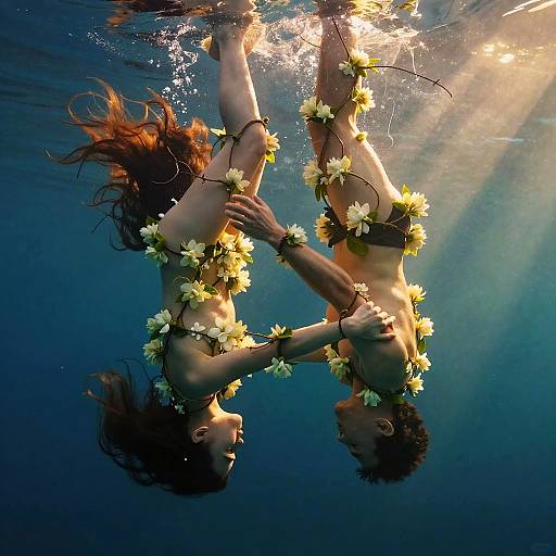 Intertwined Bodies with Gardenia Vines