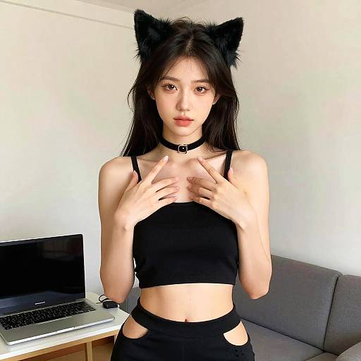 Stunning eGirl in Gamer Room Portrait