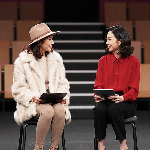 Two Women Engaged in a Friendly Discussion