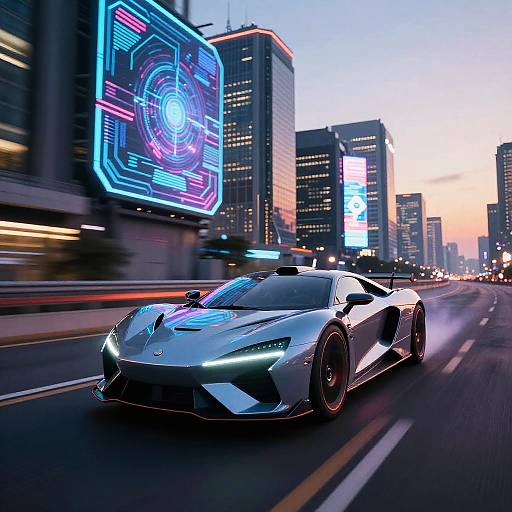 Cybertech Vehicle Racing on Futuristic Highway