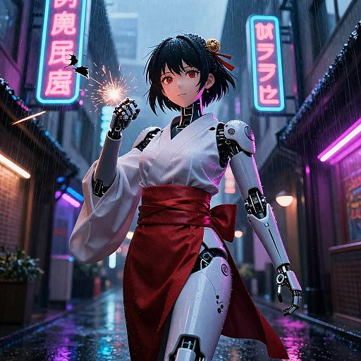 Neon Rain: Cyber Shrine Maiden Fury