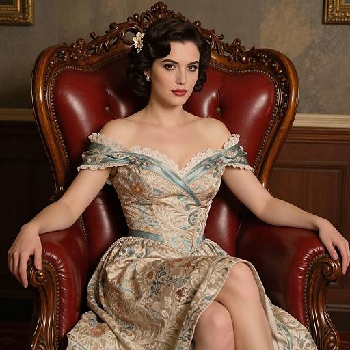 Vintage Elegance in Ornate Chair