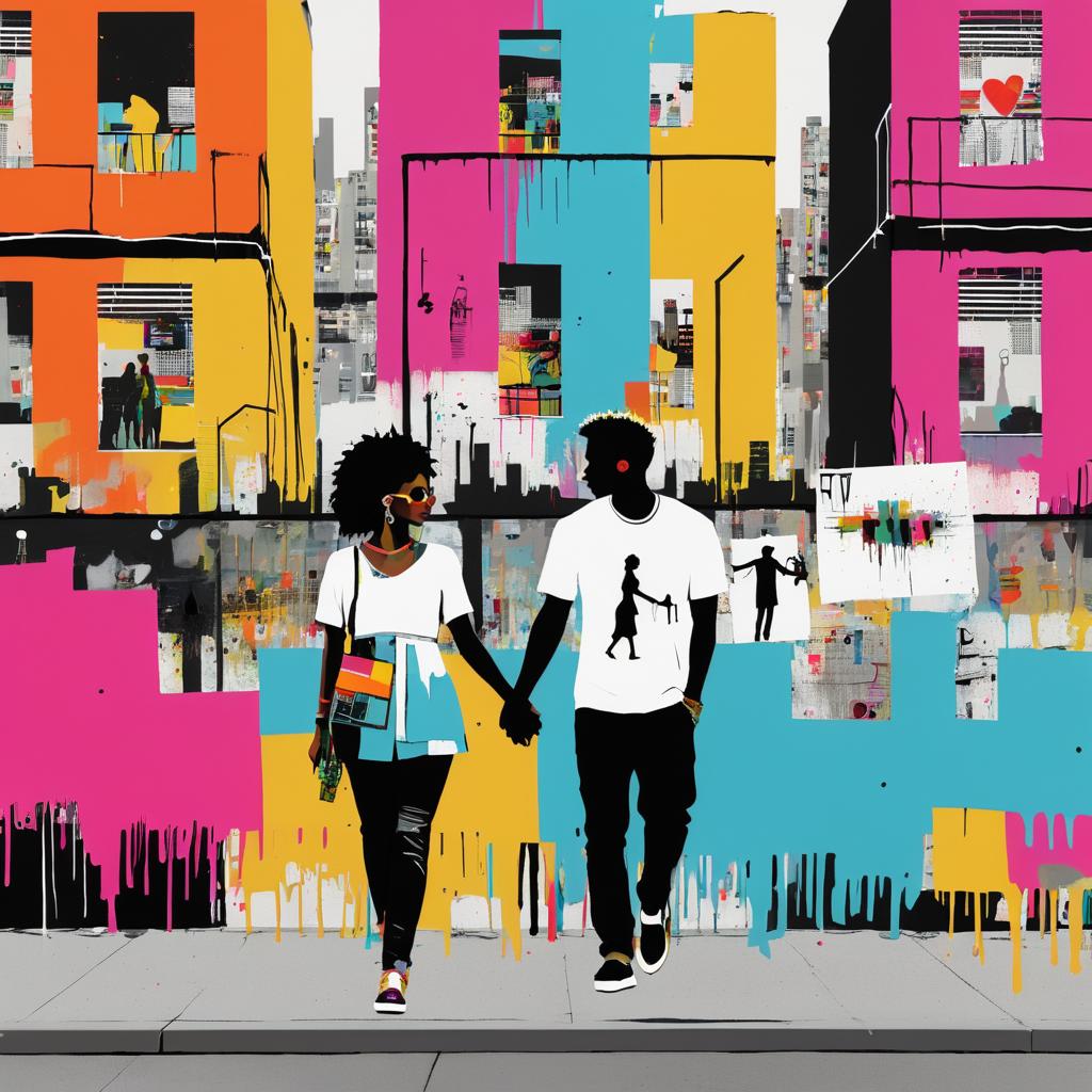 Basquiat-Inspired Love in Urban Life