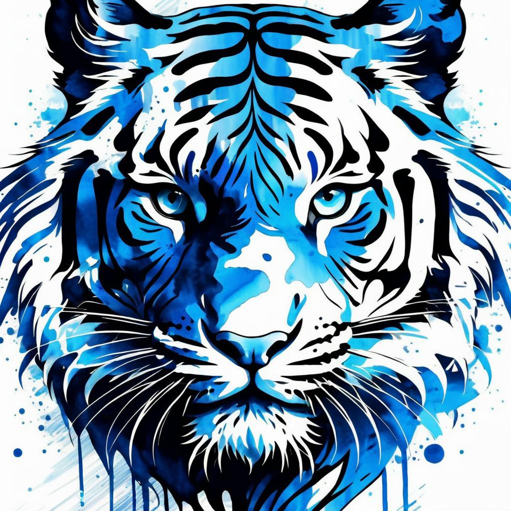 Majestic Tiger in Bold Ink Style