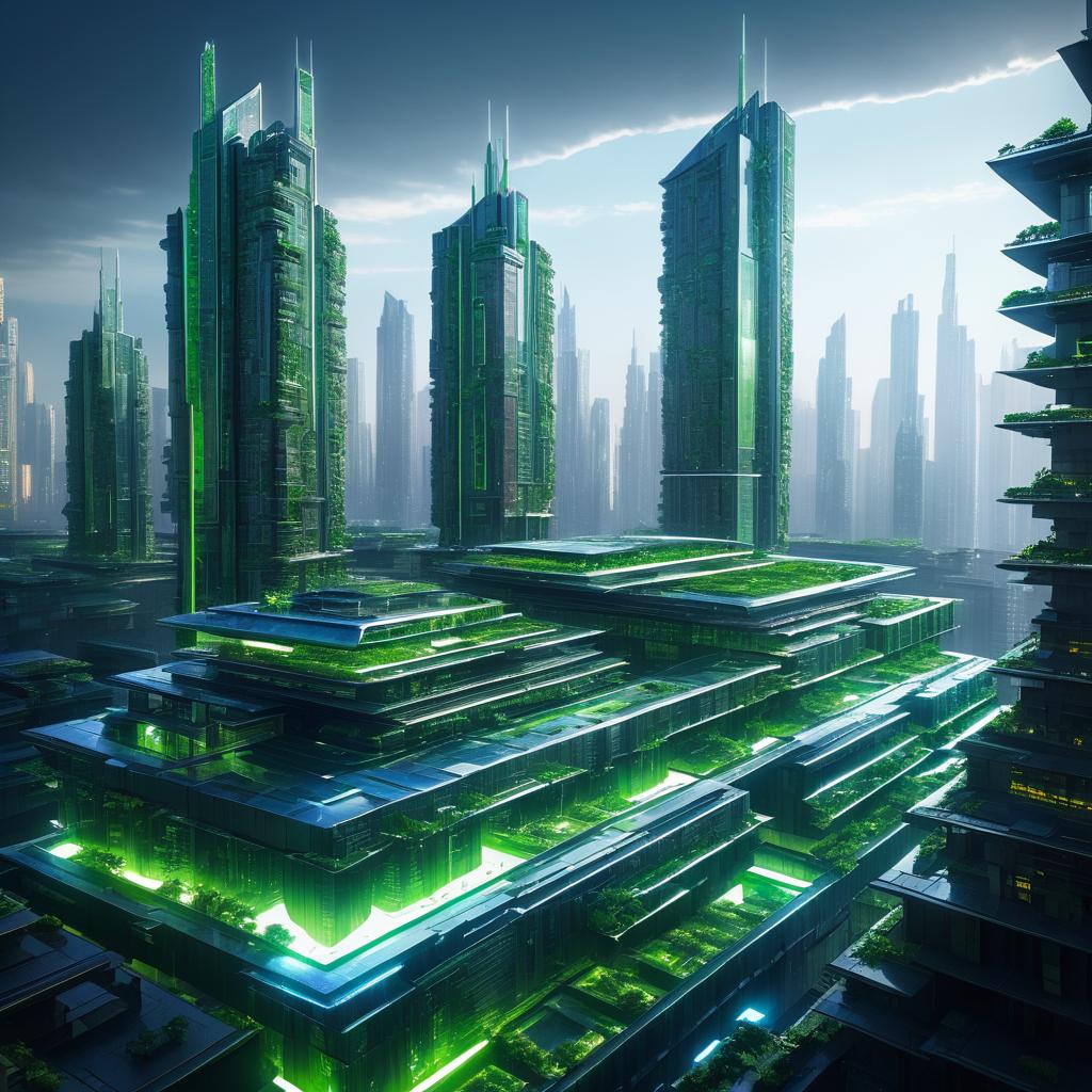 Futuristic Cyberpunk Skyline Art Design