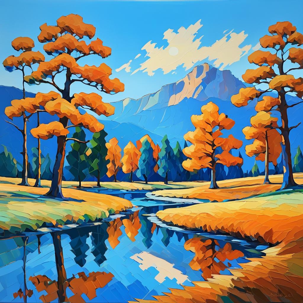 Impressionist Landscape with Bold Colors