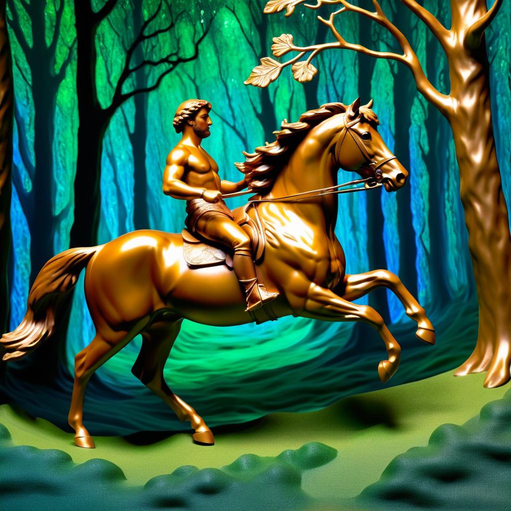 Bronze-Skinned Centaur in Ancient Forest