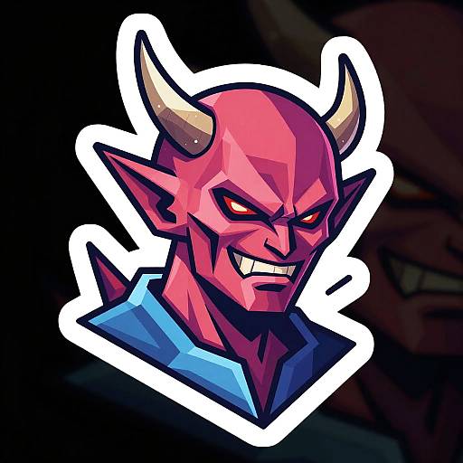 Futuristic Mechashot Devil Sticker Design