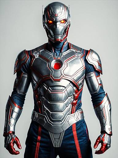 Man in Realistic Ultron Cosplay Costume