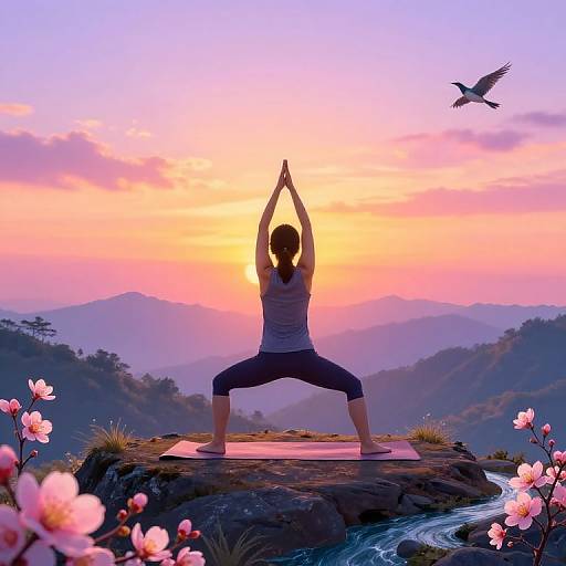 Sunrise Yoga on Mountain Top