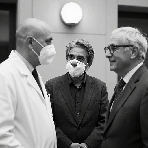 Black and White Portrait of Three Men