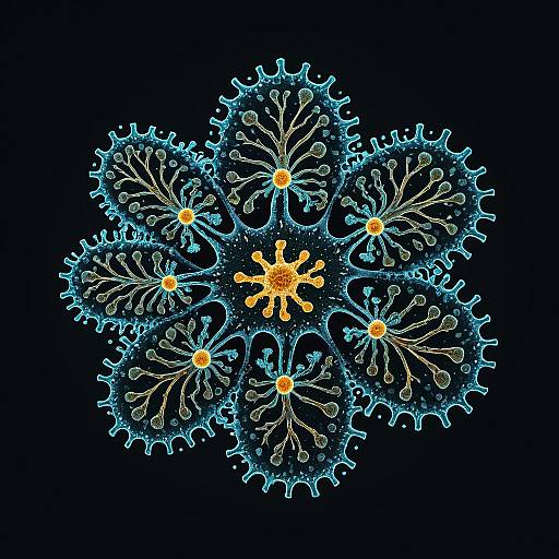 Fractal Amoeba Inspired Molecular Biology Art