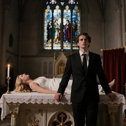 Moody Gothic Scene with Dramatic Tension