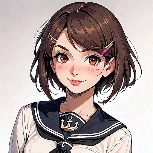 Smiling Ikazuchi in Sailor Uniform