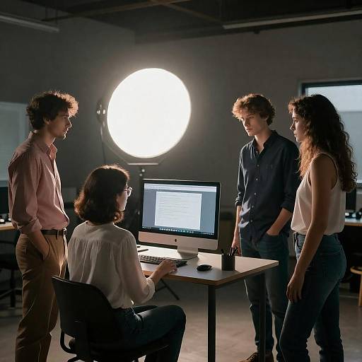 Dim Industrial Room Group Portrait