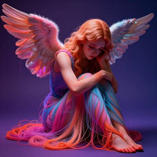 Surreal Fiber Art Angel Mourning